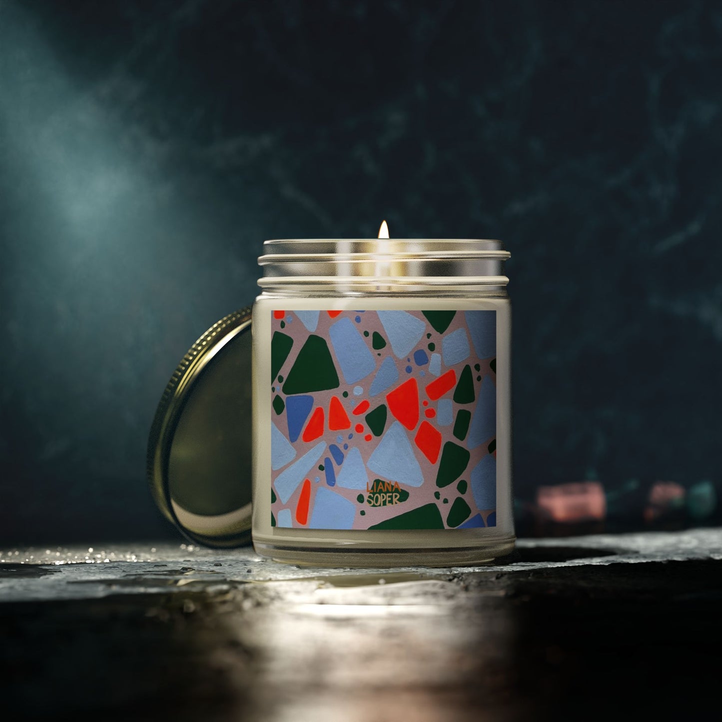 Candle // "Blossoming" (close up) Terrazzo Art Print